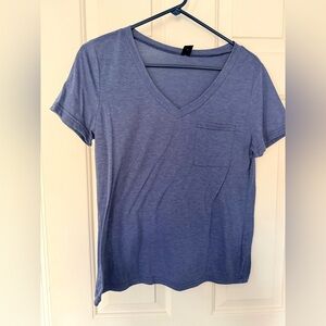 Classic Blue V-Neck Women's Top